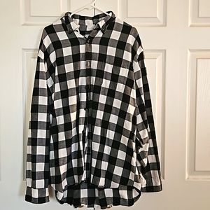 Mens black and white flannel